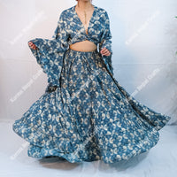 Willow Whisper Skirt with Ruffle Sleeve Top