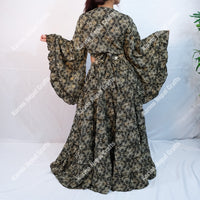 Willow Whisper Skirt with Ruffle Sleeve Top