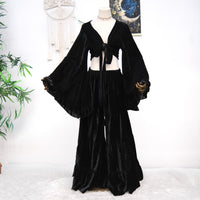 Velvet Dream Tiered Flowy Pants with Ruffle Wrap Top Set