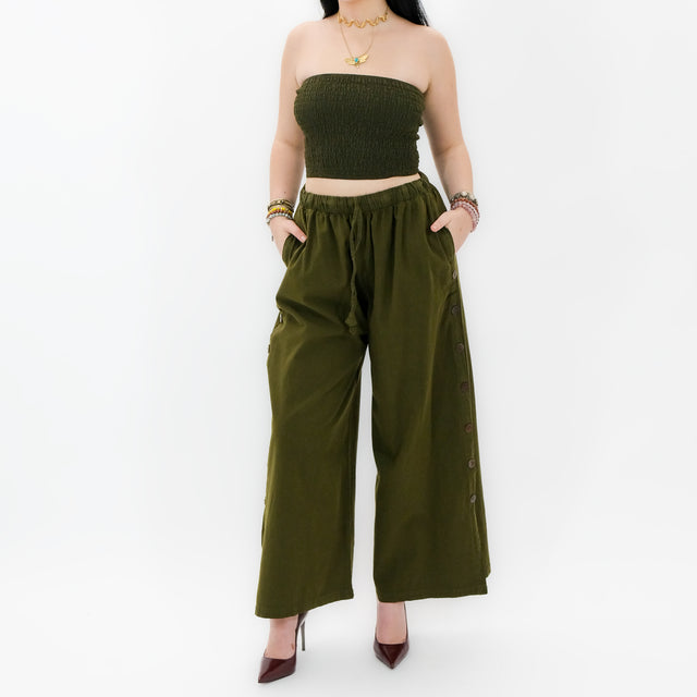 Boho Side Slit Cotton Pants
