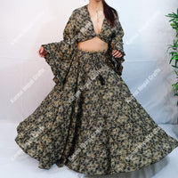 Willow Whisper Skirt with Ruffle Sleeve Top