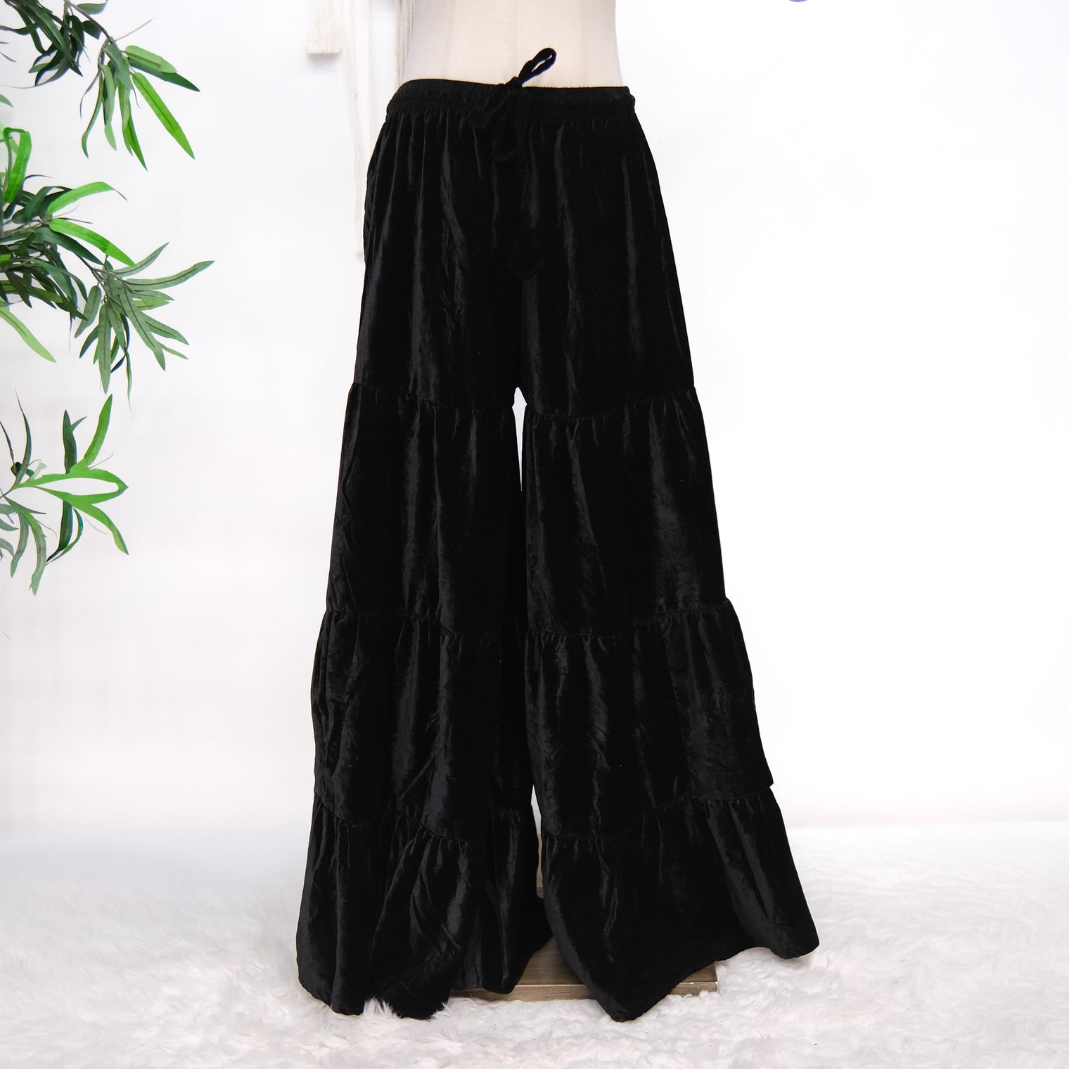 Velvet Dream Tiered Flowy Pants