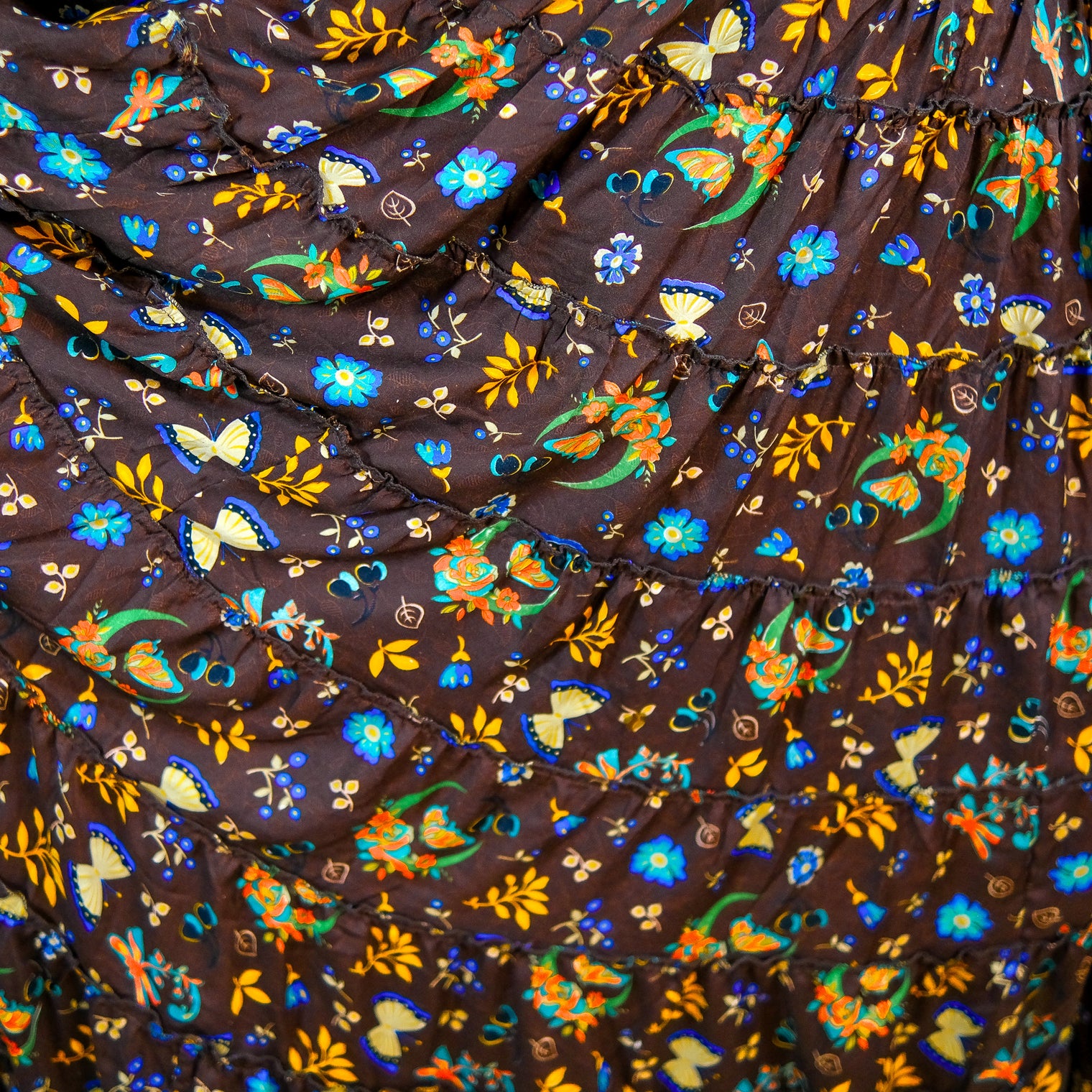 Forest Whisper Skirt with Ruffle Sleeve Top