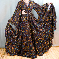 Forest Whisper Skirt with Ruffle Sleeve Top