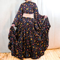 Forest Whisper Skirt with Ruffle Sleeve Top