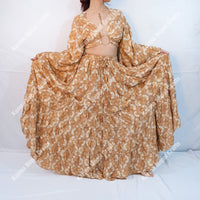 Willow Whisper Skirt with Ruffle Sleeve Top