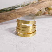 Adjustable Hammered  Spiral Cuff Bracelet