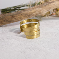 Adjustable Hammered  Spiral Cuff Bracelet