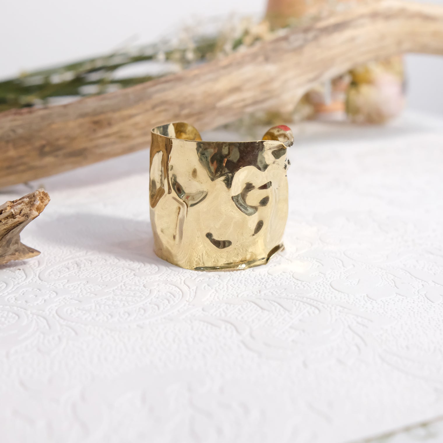 Hammered Gold Cuff Bracelet