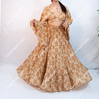 Willow Whisper Skirt with Ruffle Sleeve Top