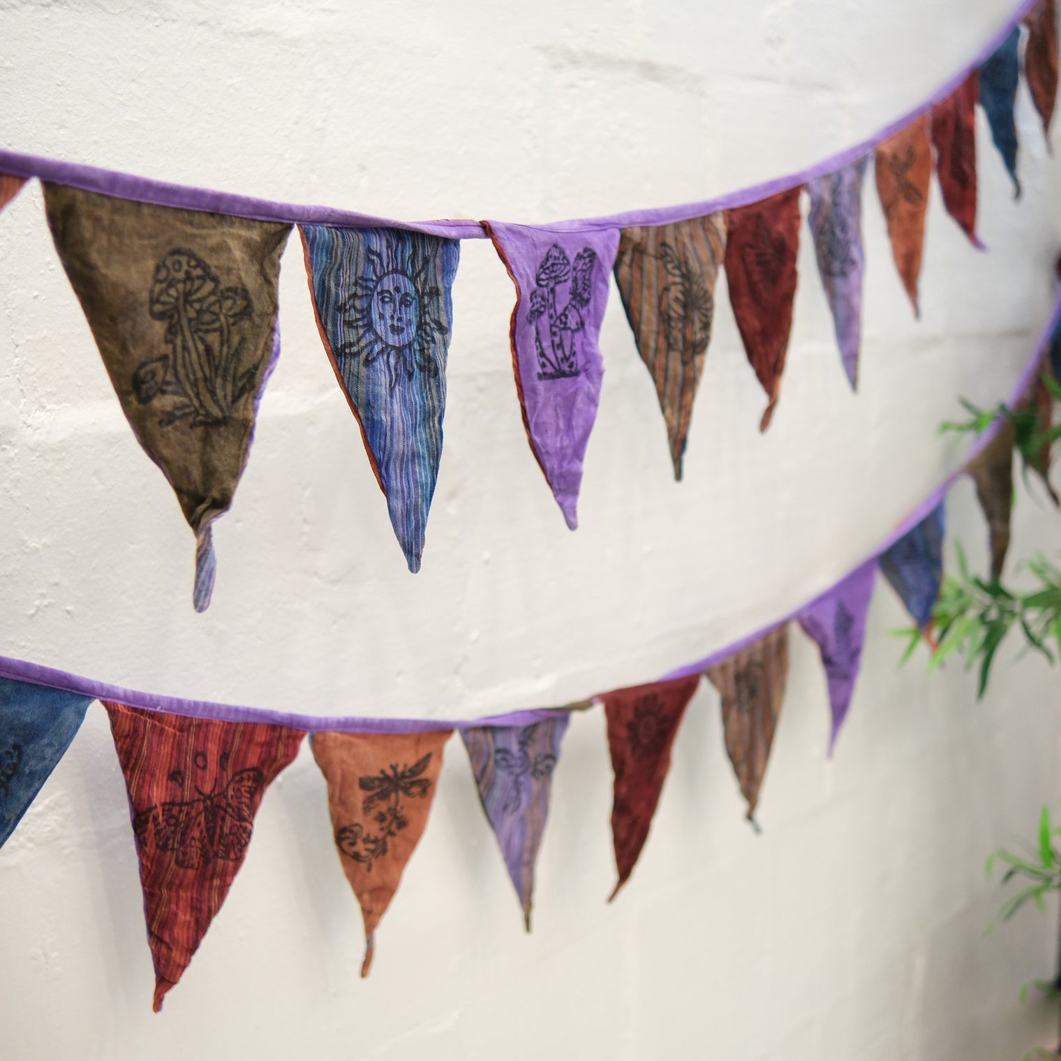Colorful Boho Patchwork Cotton Pennant Garland