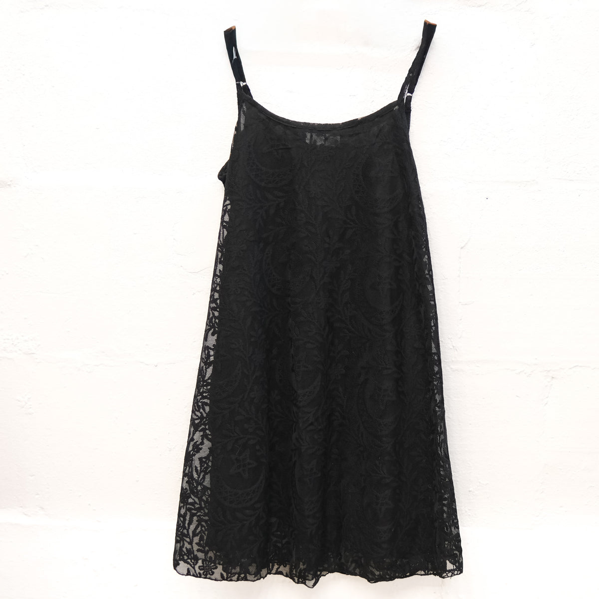 Celestial Semi Sheer Lace Cami Dress with Pockets