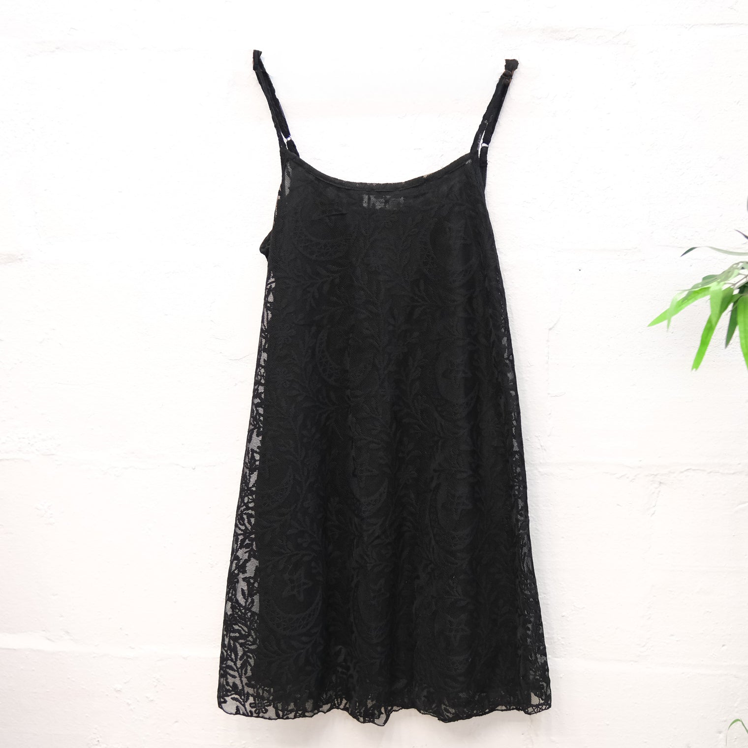 Celestial Semi Sheer Lace Cami Dress with Pockets