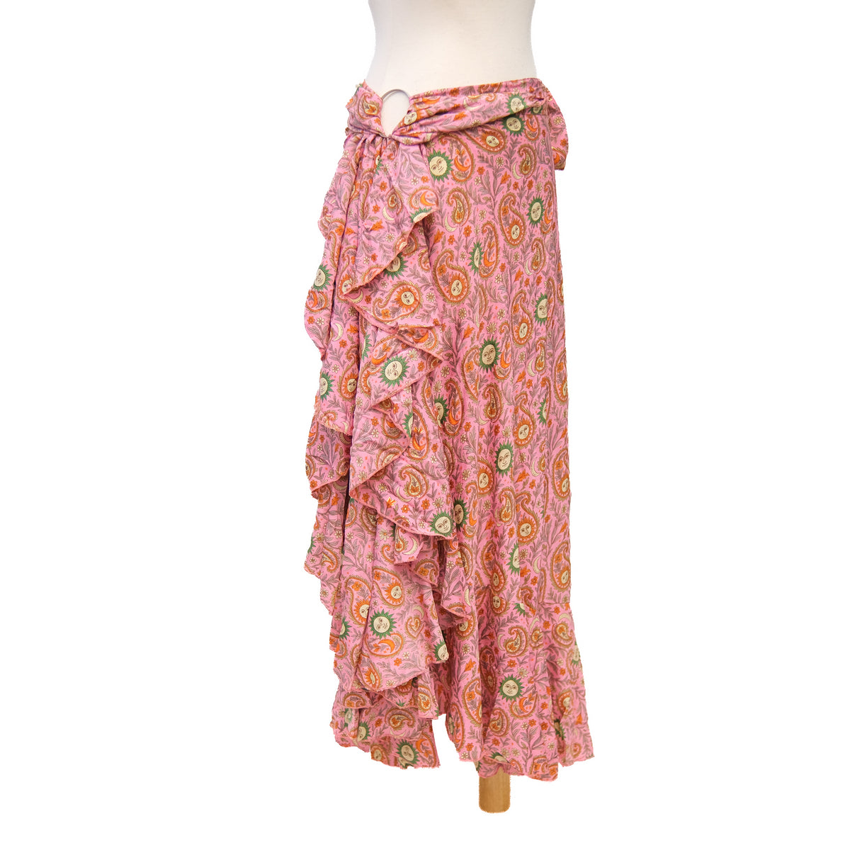 Flowy Sun Celestial Paisley Boho Wrap Skirt