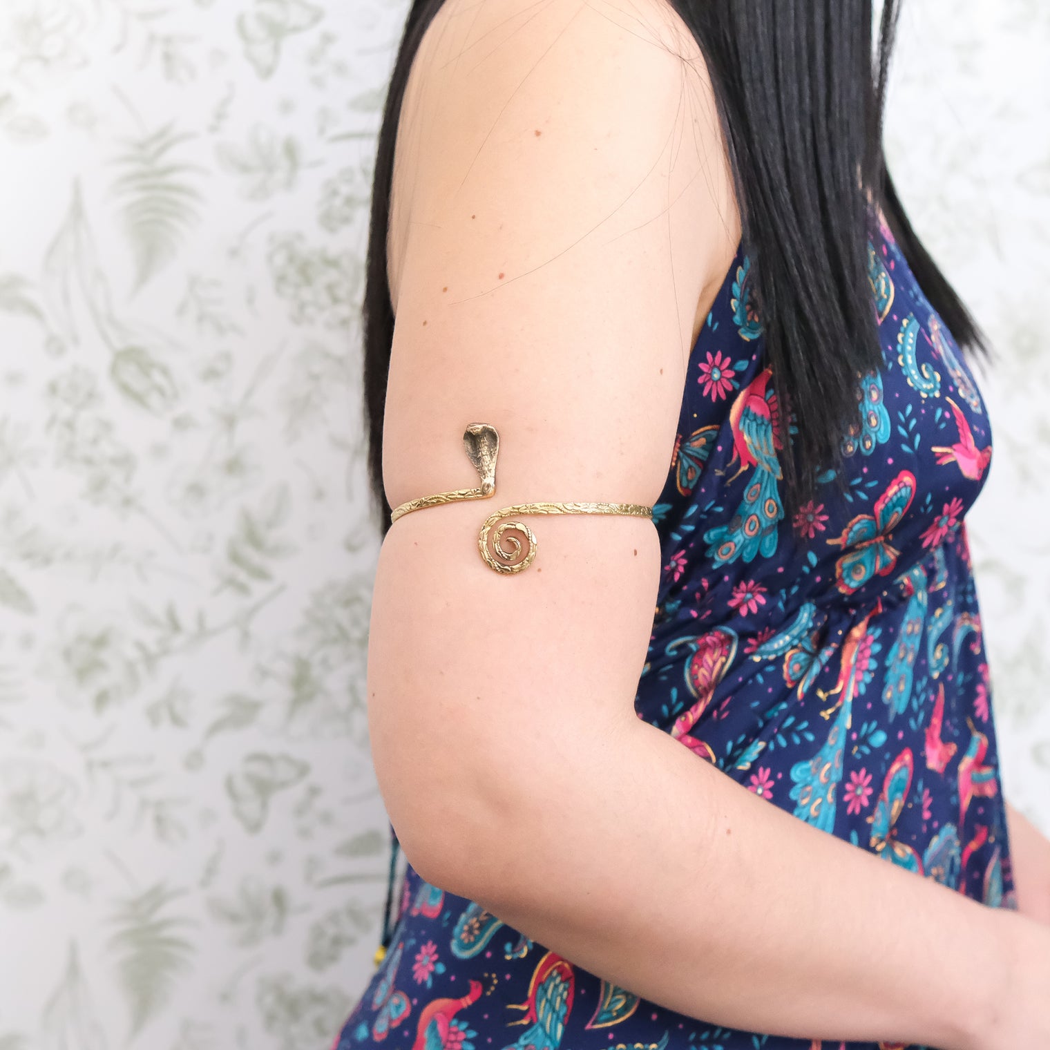 Gold Snake Arm Cuff Bracelet
