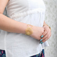 Golden Spiral Cuff Bracelet