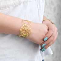 Golden Spiral Cuff Bracelet