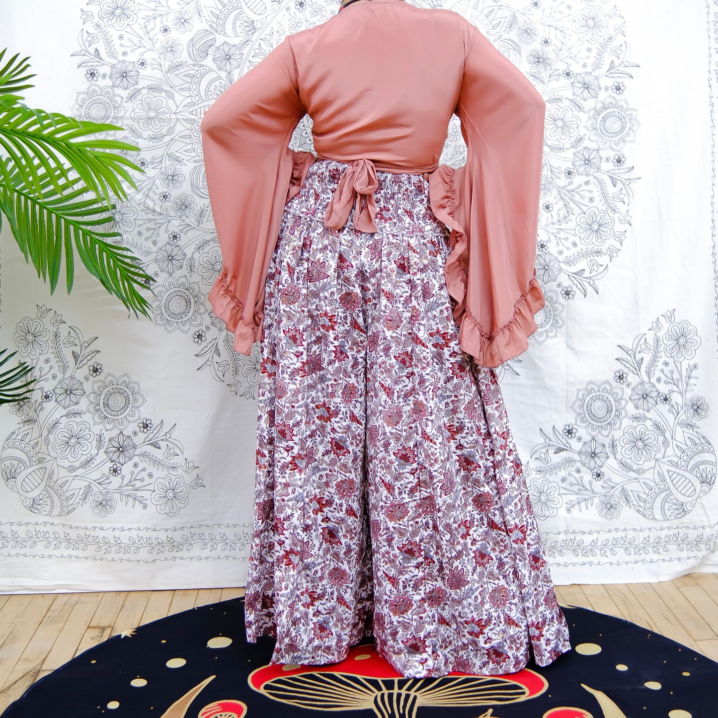 Wide Flowy Summer Palazzo Pants with Pockets