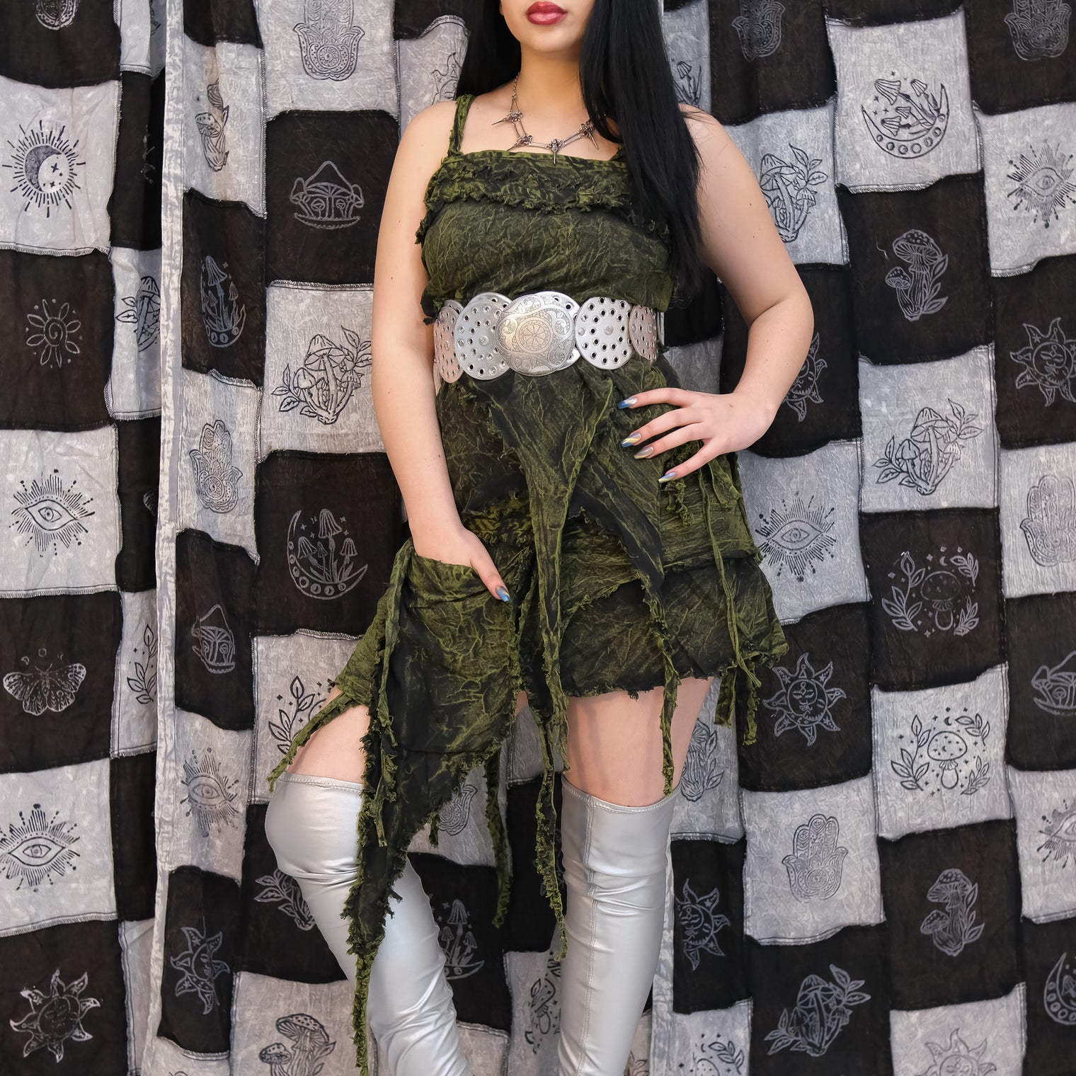 Fairy Grunge Cotton Halter Top & Skirt Two Piece Set