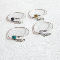 Mystic Spiral Gemstone Cuff Bracelet