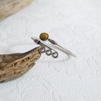 Mystic Spiral Gemstone Cuff Bracelet