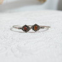 Mystic Lotus  Gemstone Cuff Bracelet