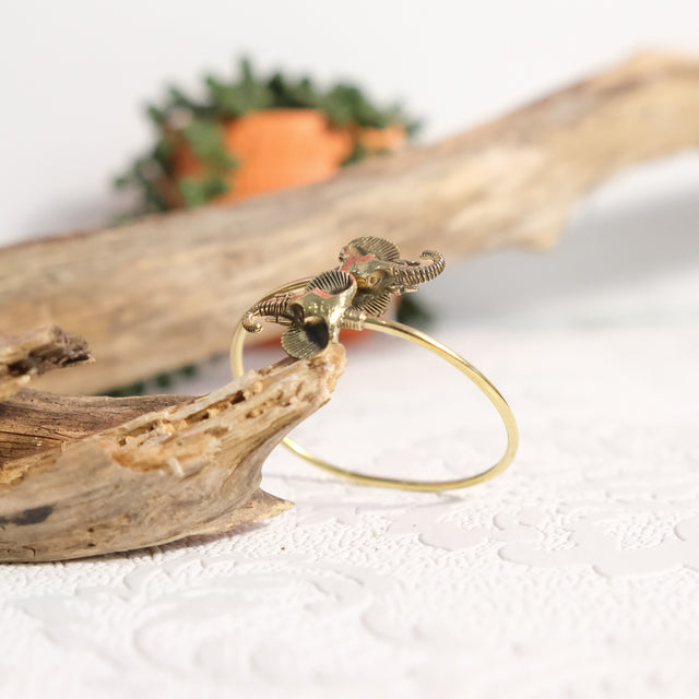 Golden Elephant Spirit Cuff Bracelet