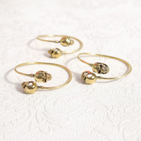 Gothic Skull Adjustable Brass Bangle