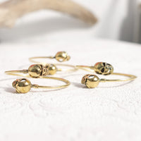 Gothic Skull Adjustable Brass Bangle