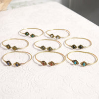 Mystic Lotus  Gemstone Cuff Bracelet