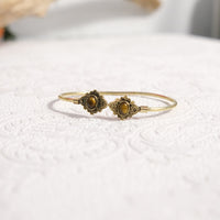 Mystic Lotus  Gemstone Cuff Bracelet