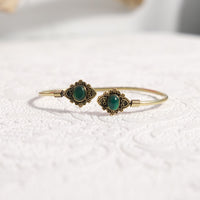 Mystic Lotus  Gemstone Cuff Bracelet