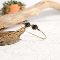 Mystic Lotus  Gemstone Cuff Bracelet