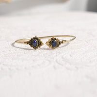 Mystic Lotus  Gemstone Cuff Bracelet