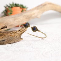 Mystic Lotus  Gemstone Cuff Bracelet