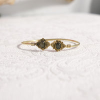 Mystic Lotus  Gemstone Cuff Bracelet