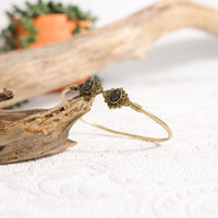 Mystic Lotus  Gemstone Cuff Bracelet
