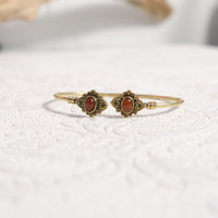 Mystic Lotus  Gemstone Cuff Bracelet