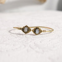 Mystic Lotus  Gemstone Cuff Bracelet
