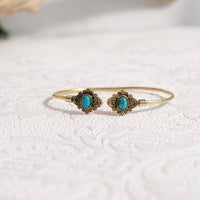 Mystic Lotus  Gemstone Cuff Bracelet