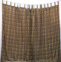 Paisley Floral Curtains with Sun Motifs & Gold Details