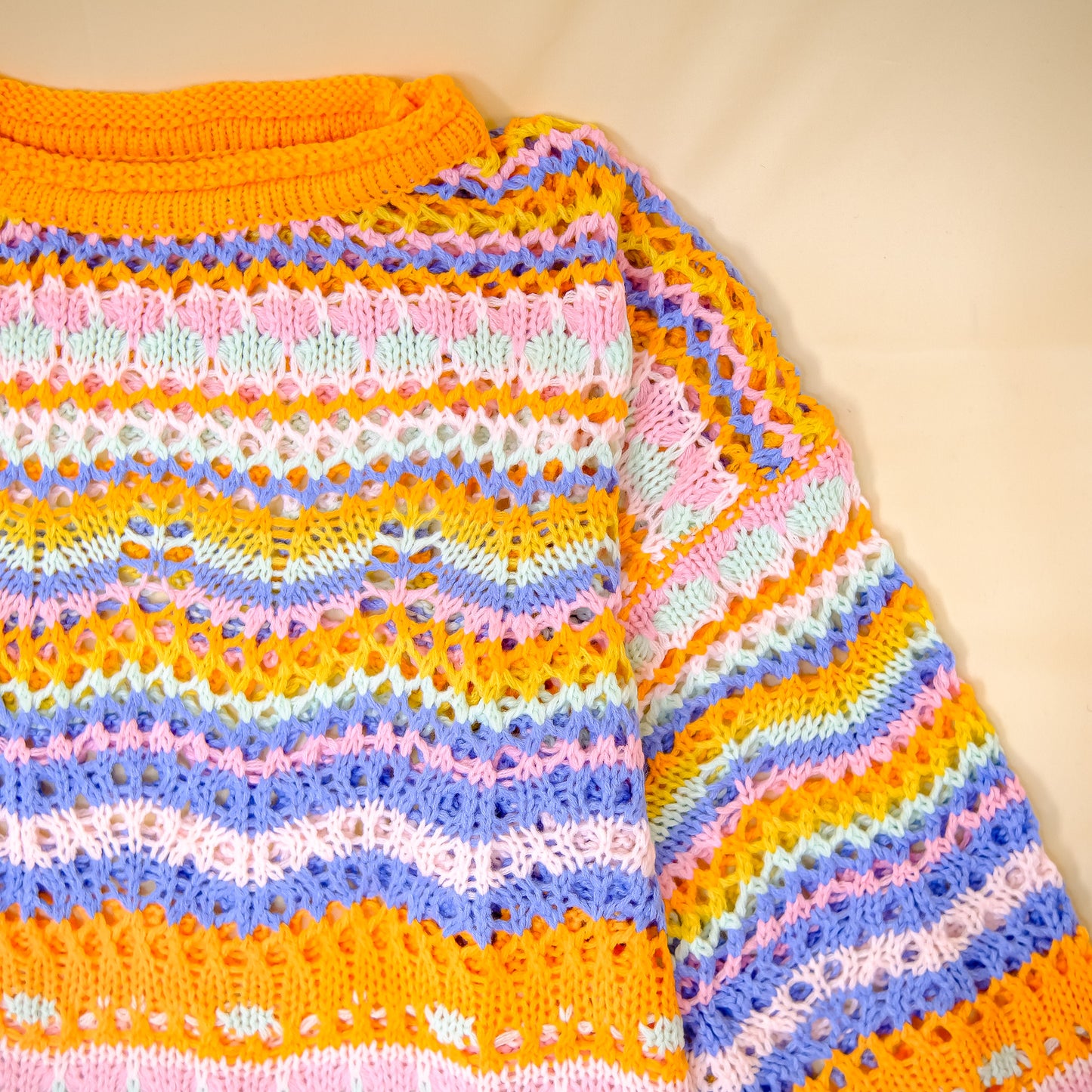 Hand Knit Colorful Boho Long Sweater