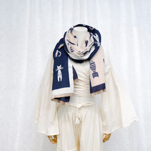 Boho Cat Print Scarfs