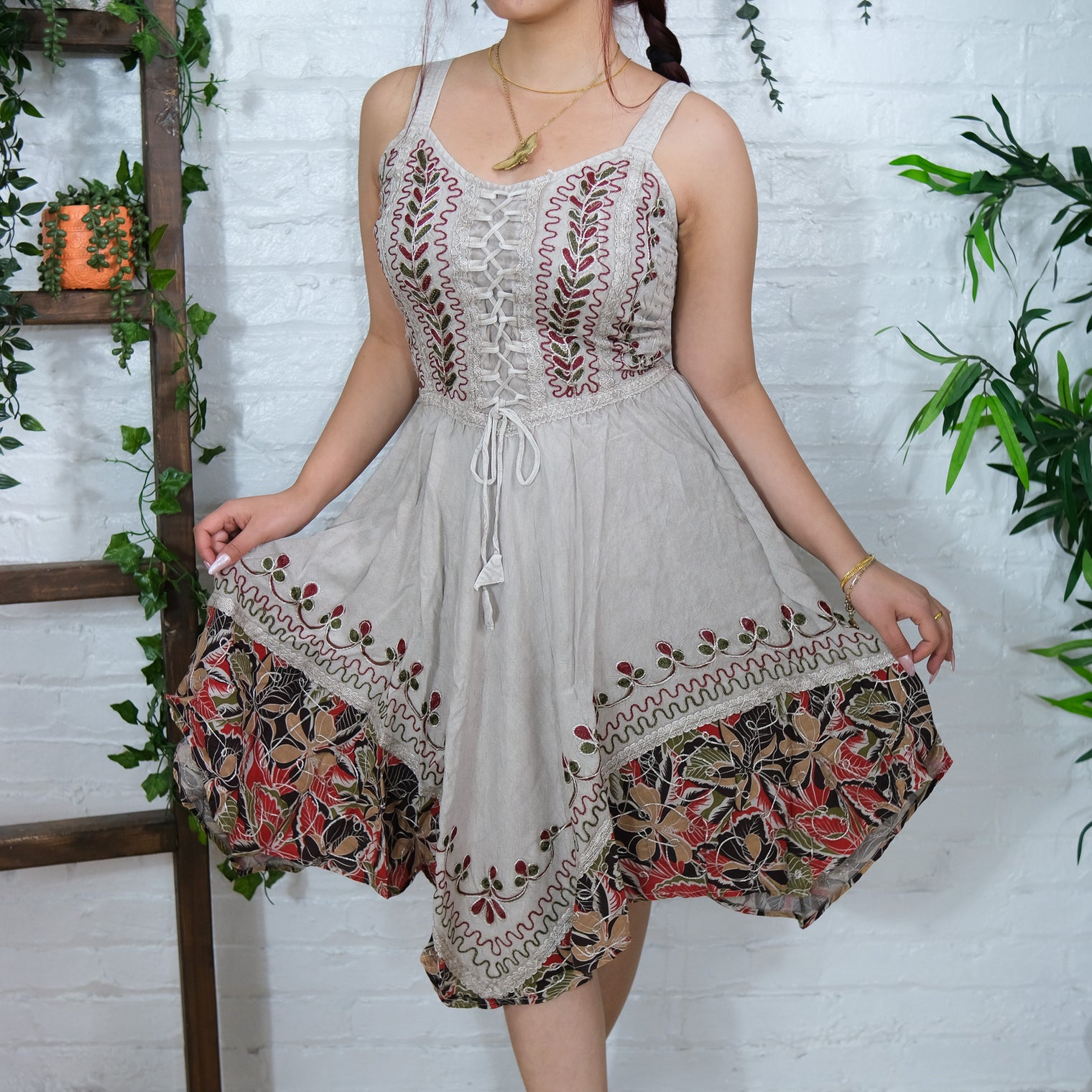 Ever Bloom Flowy Embroidery Dress