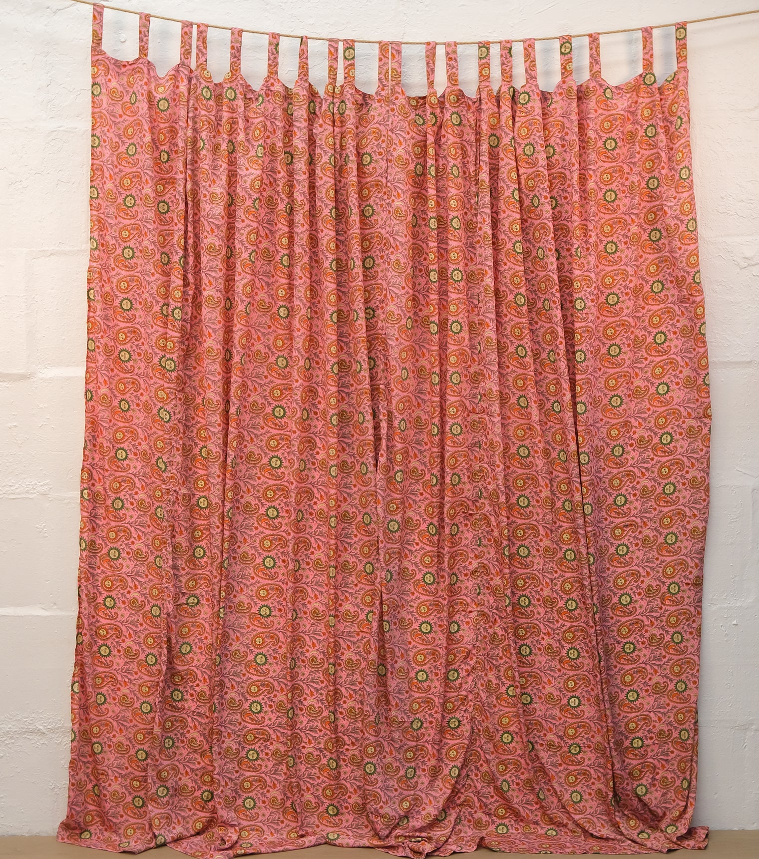 Paisley Floral Curtains with Sun Motifs & Gold Details