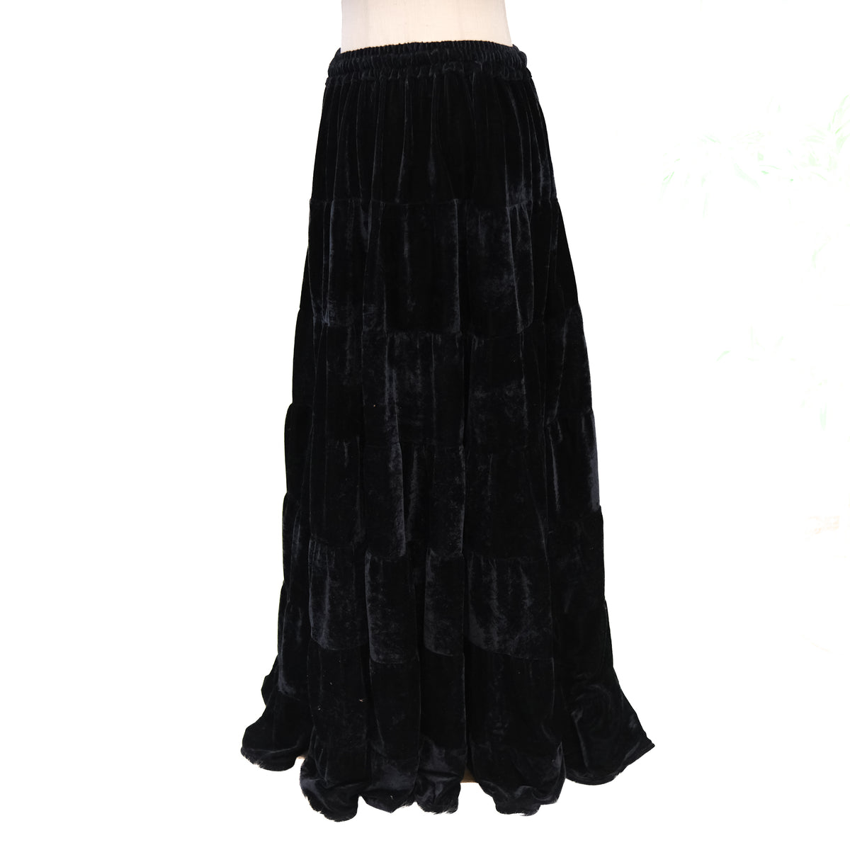 Bohemian Style Flowy Velvet Skirt