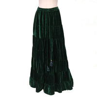 Bohemian Style Flowy Velvet Skirt