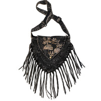 Boho Stonewashed Crossbody  Fringe Bag