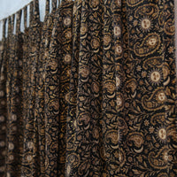 Paisley Floral Curtains with Sun Motifs & Gold Details