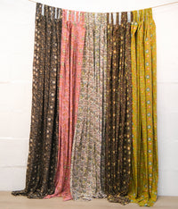 Paisley Floral Curtains with Sun Motifs & Gold Details